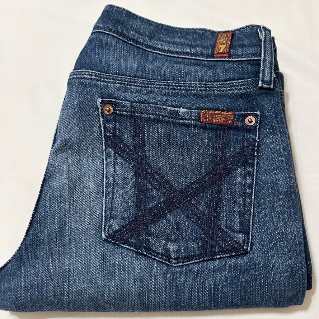 7 For All Mankind Womens Mia Lowrise Bootcut Stretch Blue Denim Jeans  29